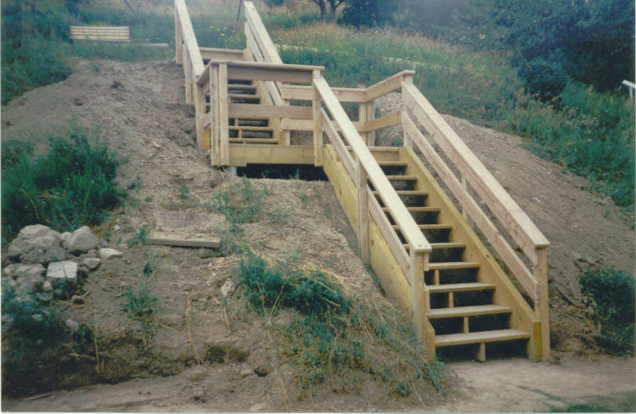 Exterior deck stairs