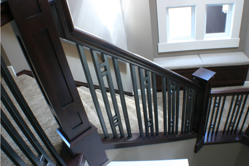 Modern metal spindle stair