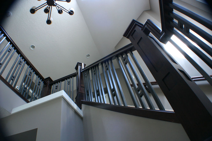 Contemporary rail and spindle detail